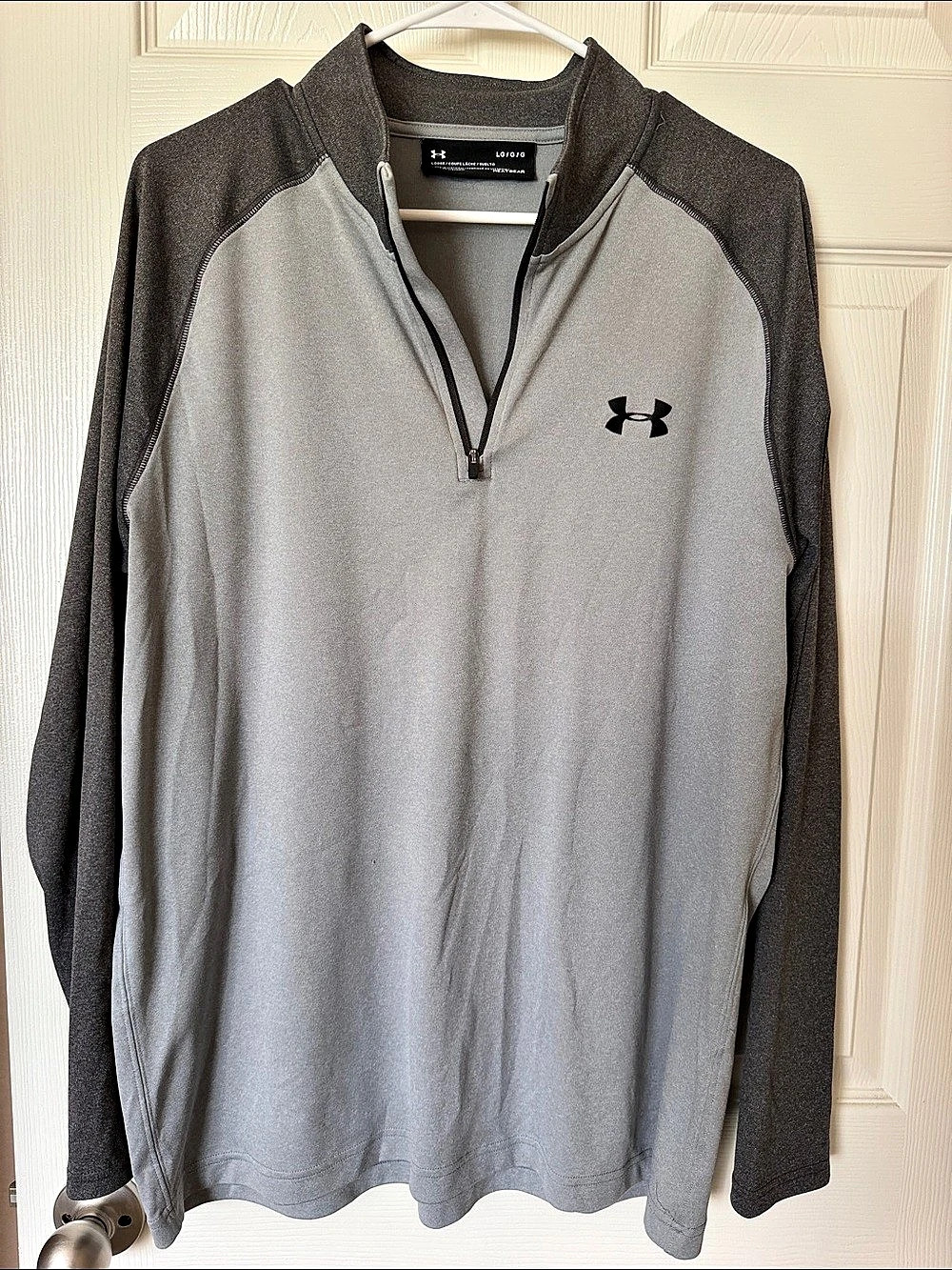 Under Armour HeatGear Loose Fit 1/4 Zip Pullover Gray Large